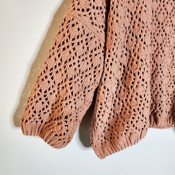 POL Open Knit cropped super soft casual mauve sweater Small Excellent condition - Picture 8 of 9